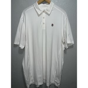 Greatness Wins Polo Shirt Mens XL White Solid Excel Baseball Performance Stretch